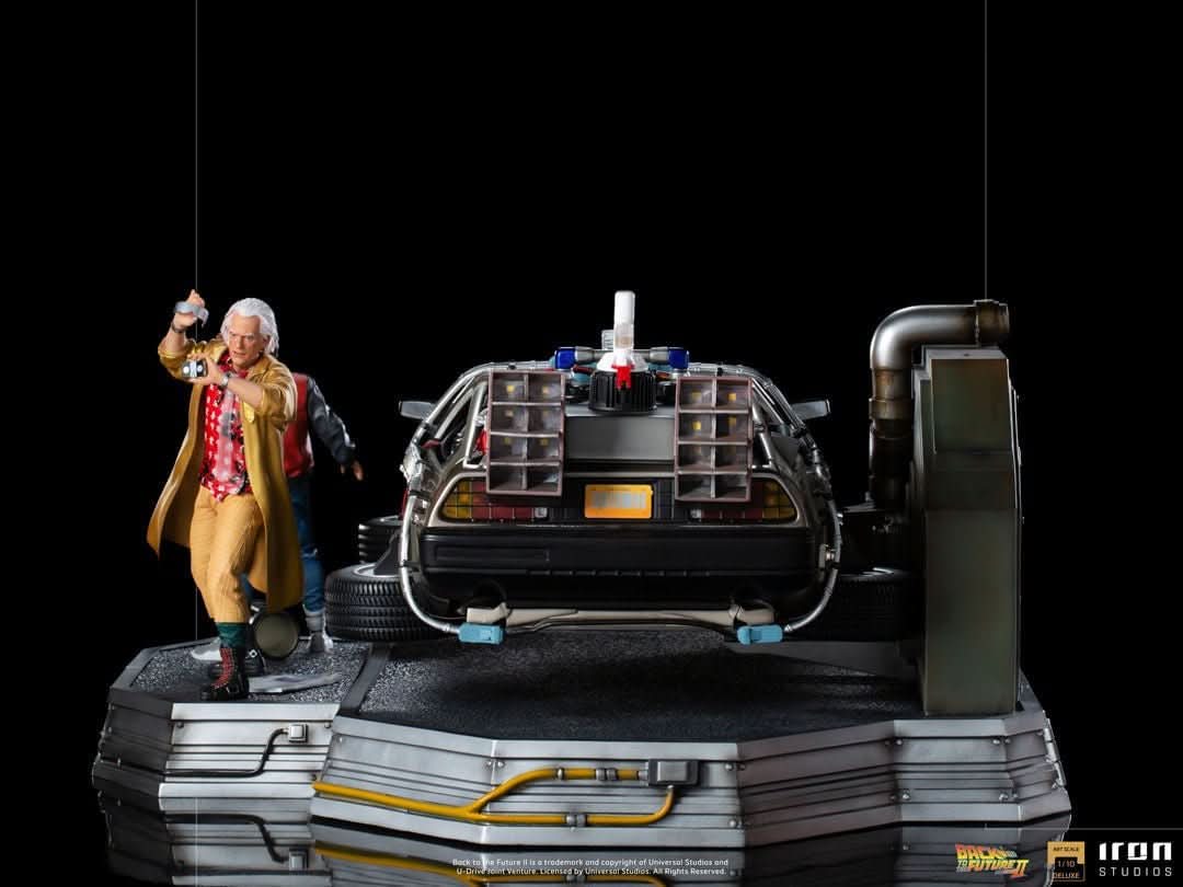 Statue Delorean Full Set Deluxe - Back To The Future II - Art Scale 1/10 - Iron Studios