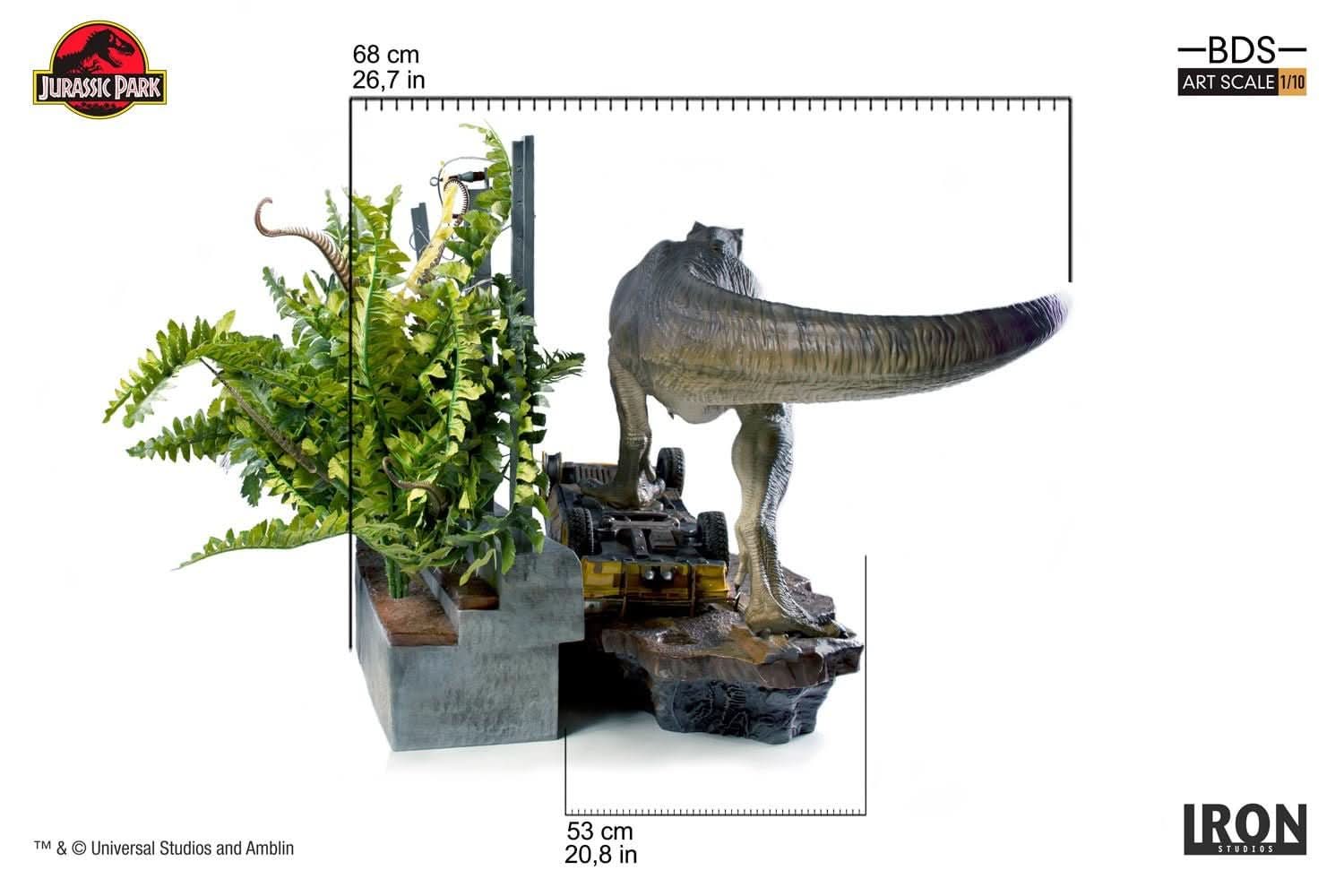 Statue T - Rex Attack - Art Scale 1/10 - Jurassic Park - Set A/B - Iron Studios