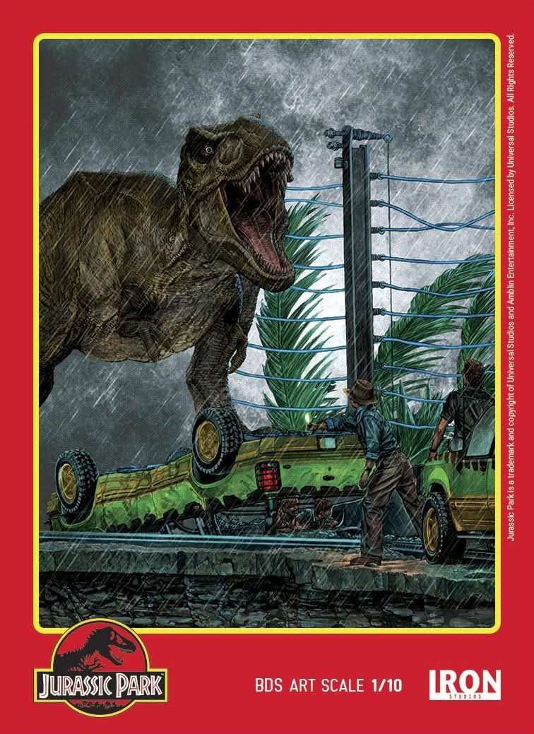 Statue T - Rex Attack - Art Scale 1/10 - Jurassic Park - Set A/B - Iron Studios