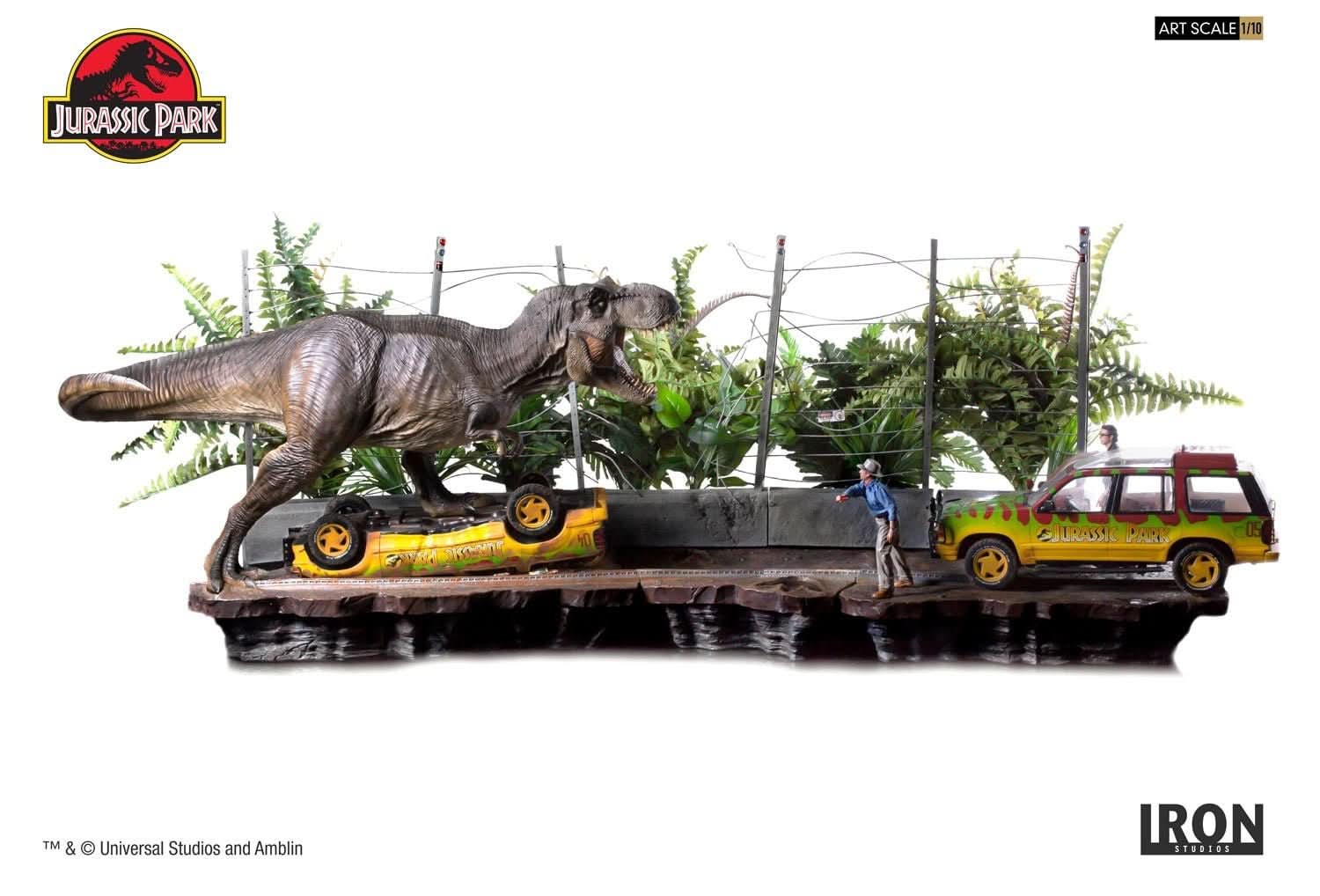 Statue T - Rex Attack - Art Scale 1/10 - Jurassic Park - Set A/B - Iron Studios