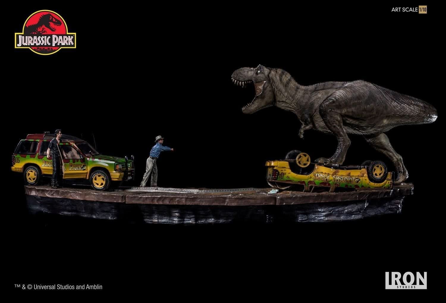 Statue T - Rex Attack - Art Scale 1/10 - Jurassic Park - Set A/B - Iron Studios