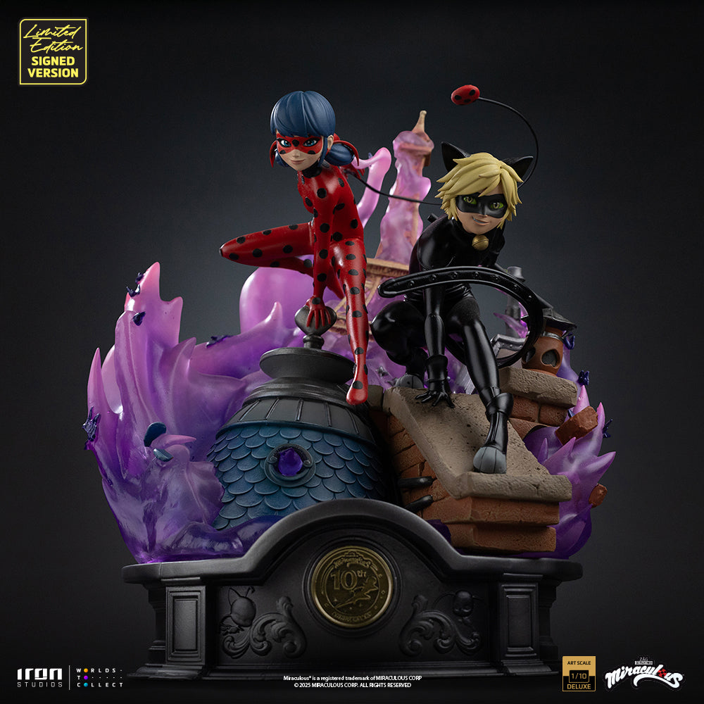 Pre-Order - Ladybug and Cat Noir - Miraculous 10th Anniversary Signed Edition - Deluxe Art Scale 1/10 - Iron Studios