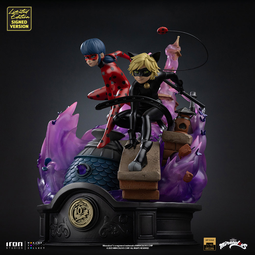 Pre-Order - Ladybug and Cat Noir - Miraculous 10th Anniversary Signed Edition - Deluxe Art Scale 1/10 - Iron Studios