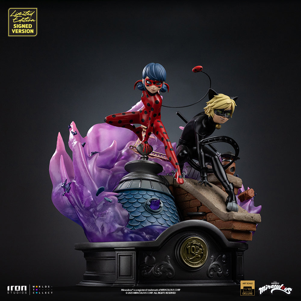Pre-Order - Ladybug and Cat Noir - Miraculous 10th Anniversary Signed Edition - Deluxe Art Scale 1/10 - Iron Studios