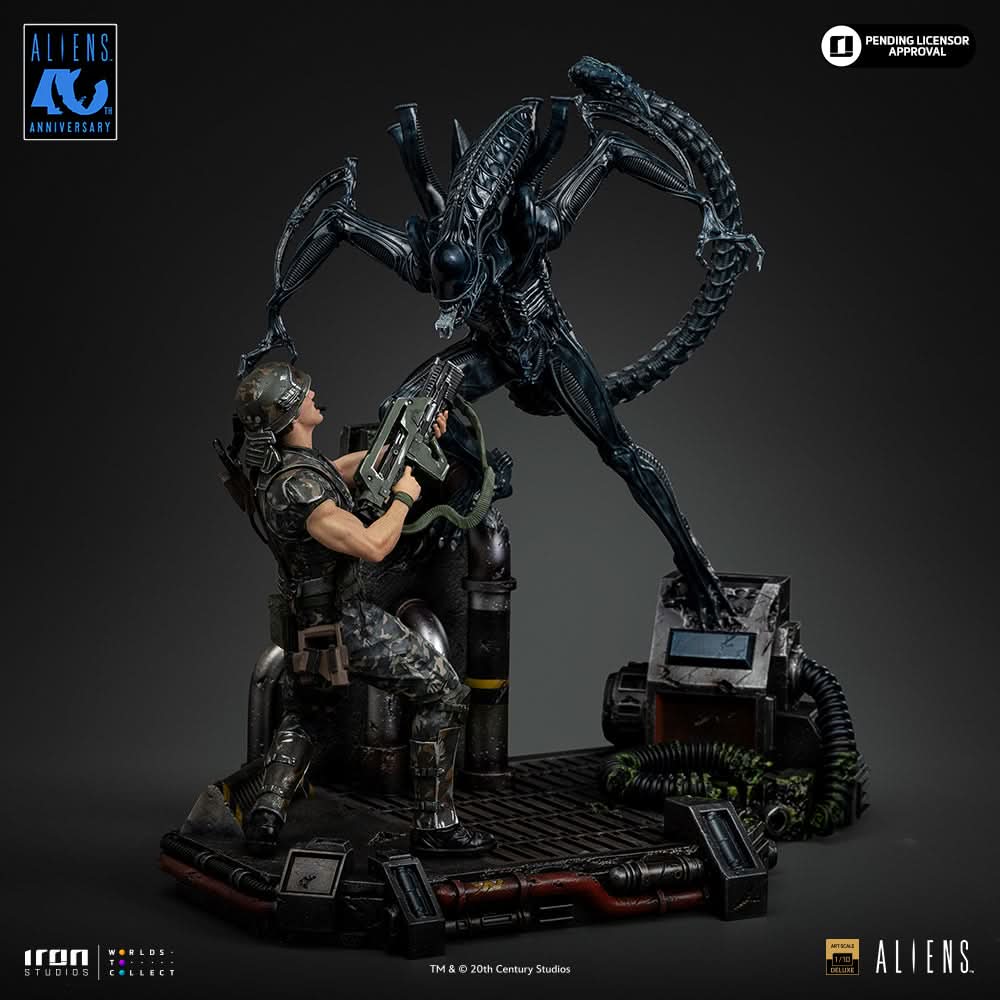 Pre-Order - Statue Alien Xenomorph Warrior vs Corporal Dwayne Hicks Deluxe - Aliens - Art Scale 1/10 - Iron Studios
