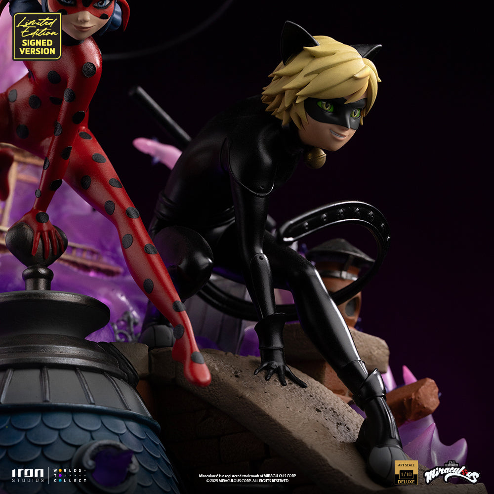 Pre-Order - Ladybug and Cat Noir - Miraculous 10th Anniversary Signed Edition - Deluxe Art Scale 1/10 - Iron Studios