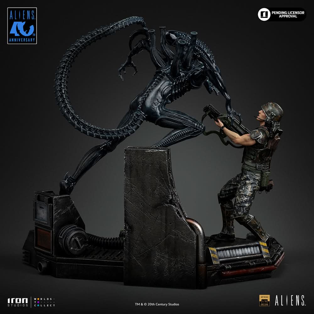 Pre-Order - Statue Alien Xenomorph Warrior vs Corporal Dwayne Hicks Deluxe - Aliens - Art Scale 1/10 - Iron Studios