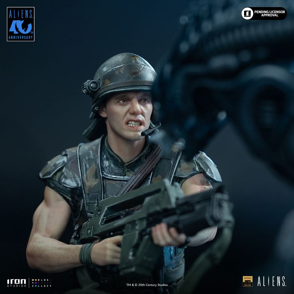 Pre-Order - Statue Alien Xenomorph Warrior vs Corporal Dwayne Hicks Deluxe - Aliens - Art Scale 1/10 - Iron Studios