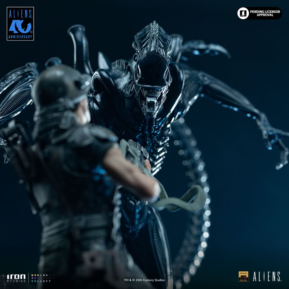 Pre-Order - Statue Alien Xenomorph Warrior vs Corporal Dwayne Hicks Deluxe - Aliens - Art Scale 1/10 - Iron Studios