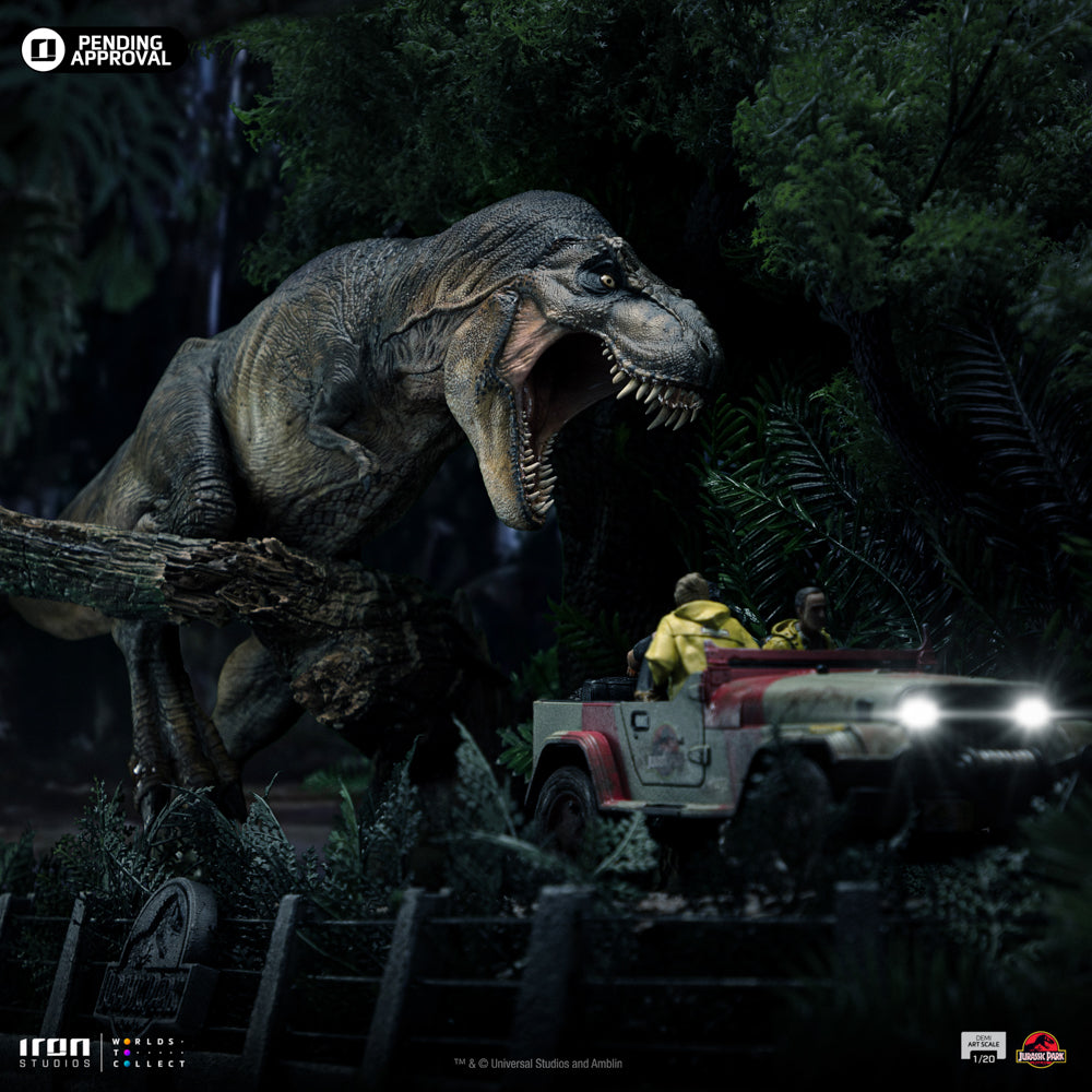 Statue T-Rex Chase - Jurassic Park - Demi Art Scale 1/20 - Iron Studios