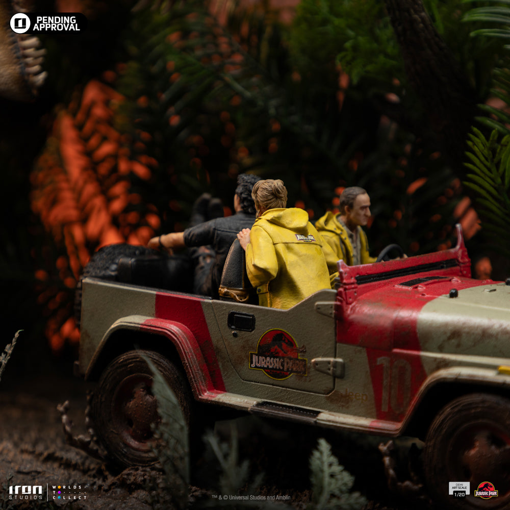 Statue T-Rex Chase - Jurassic Park - Demi Art Scale 1/20 - Iron Studios