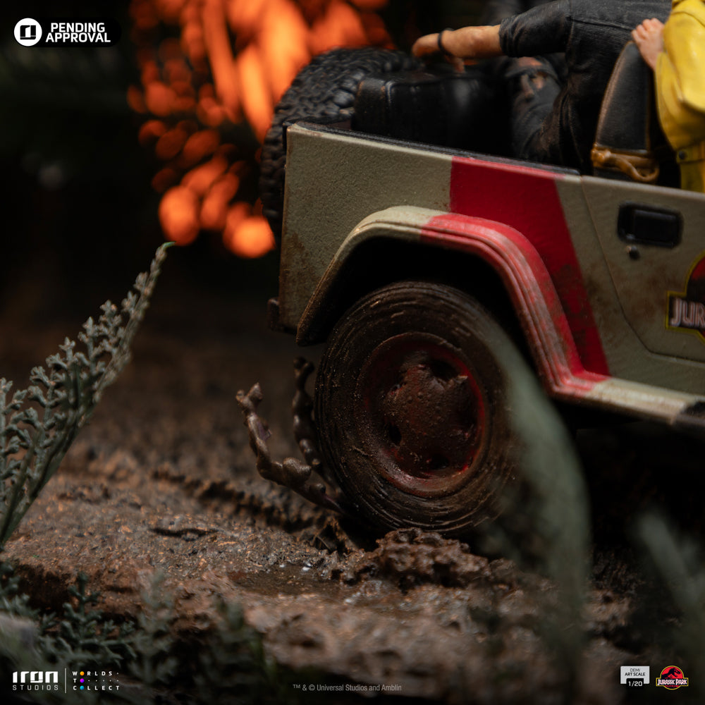 Statue T-Rex Chase - Jurassic Park - Demi Art Scale 1/20 - Iron Studios