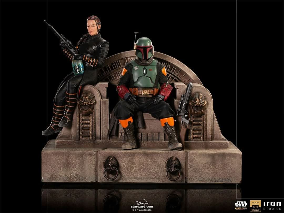 Statue Boba Fett and Fennec Shand on Throne Deluxe - The Mandalorian - Art Scale 1/10 - Iron Studios