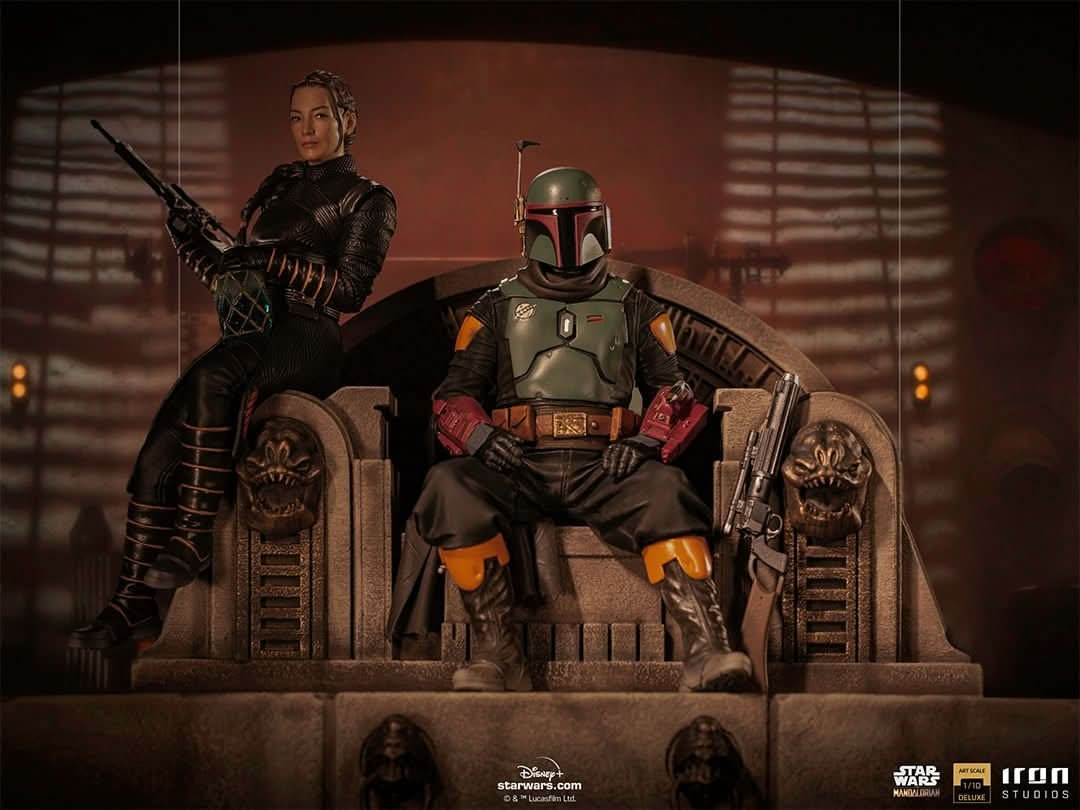 Statue Boba Fett and Fennec Shand on Throne Deluxe - The Mandalorian - Art Scale 1/10 - Iron Studios