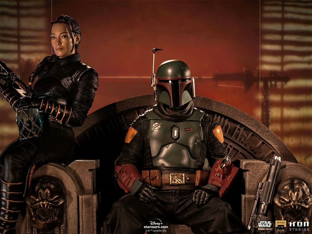 Statue Boba Fett and Fennec Shand on Throne Deluxe - The Mandalorian - Art Scale 1/10 - Iron Studios