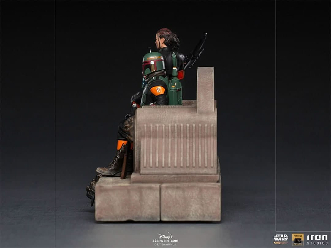 Statue Boba Fett and Fennec Shand on Throne Deluxe - The Mandalorian - Art Scale 1/10 - Iron Studios