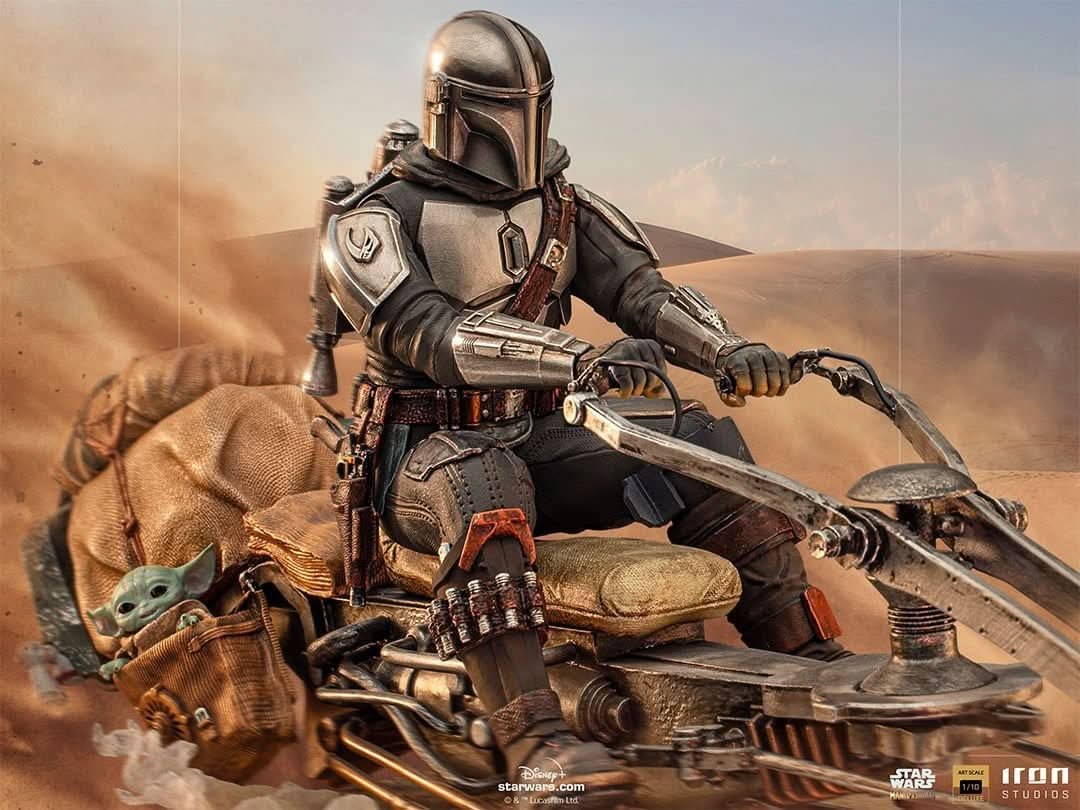 Statue The Mandalorian on Speederbike Deluxe - The Mandalorian - Art Scale 1/10 - Iron Studios