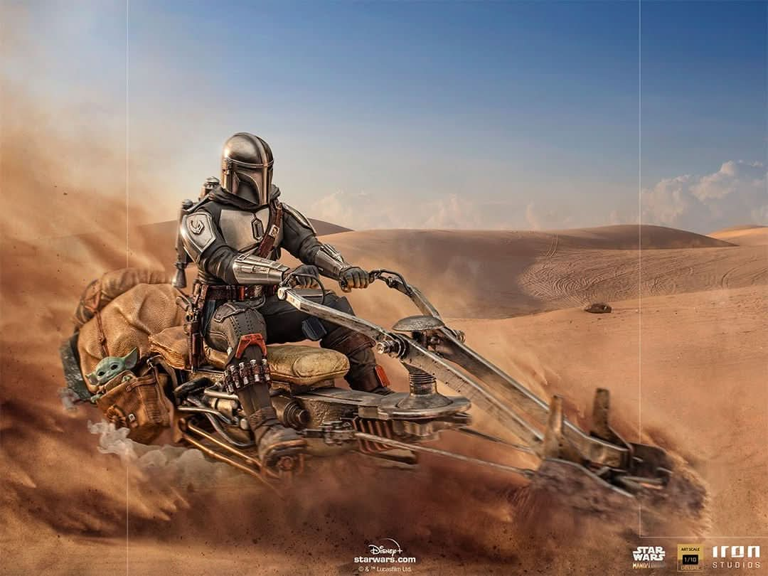 Statue The Mandalorian on Speederbike Deluxe - The Mandalorian - Art Scale 1/10 - Iron Studios