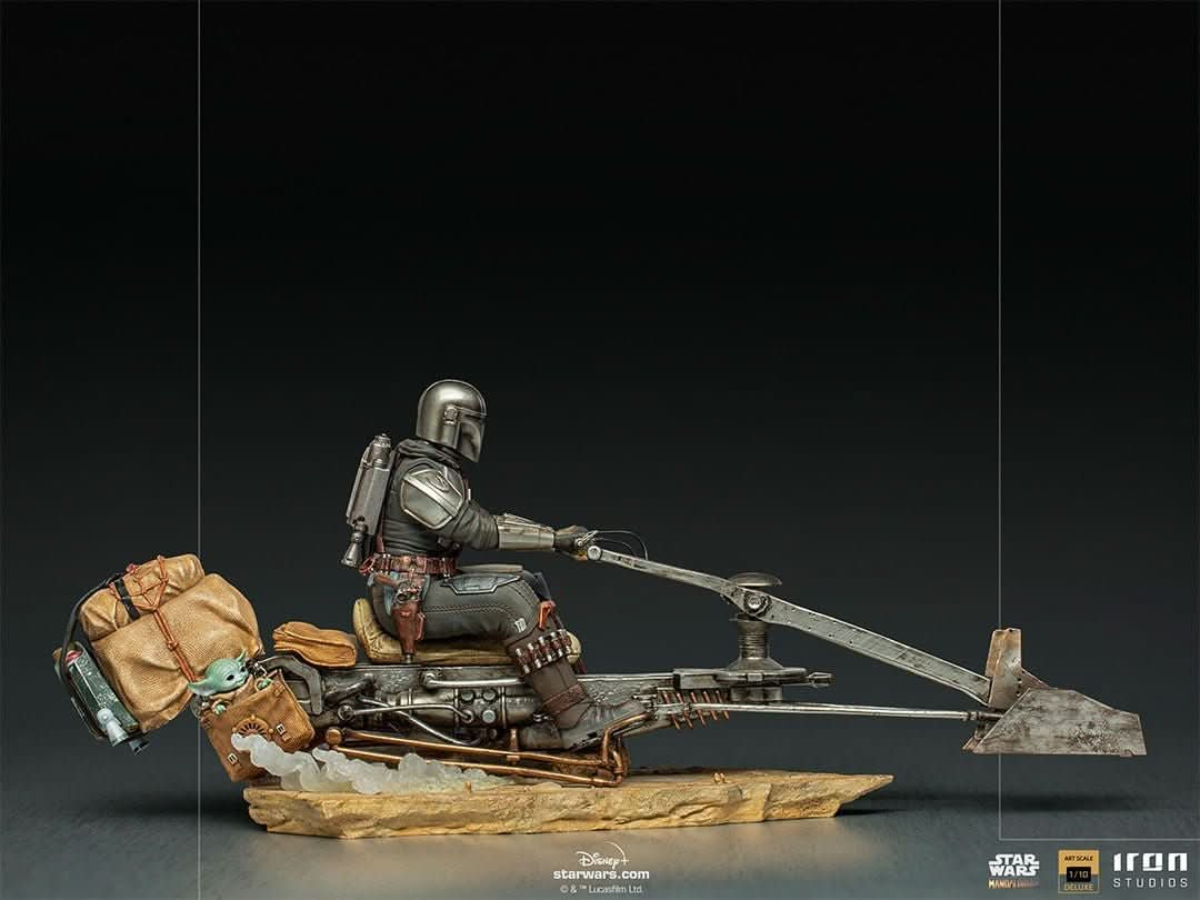 Statue The Mandalorian on Speederbike Deluxe - The Mandalorian - Art Scale 1/10 - Iron Studios