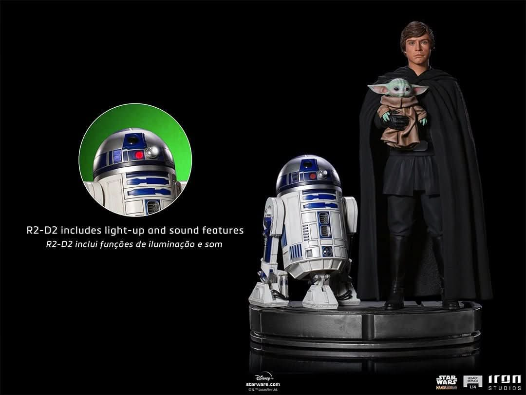 Statue Luke Skywalker, R2 - D2 and Grogu - The Mandalorian - Legacy Replica 1/4 - Iron Studios