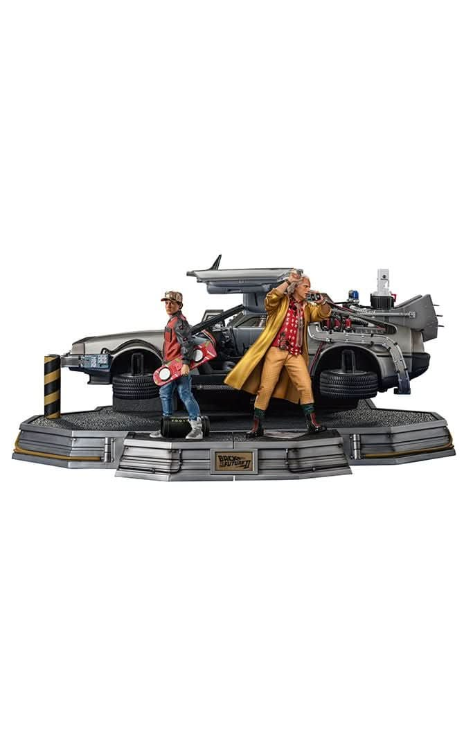 Statue Delorean Full Set Deluxe - Back To The Future II - Art Scale 1/10 - Iron Studios