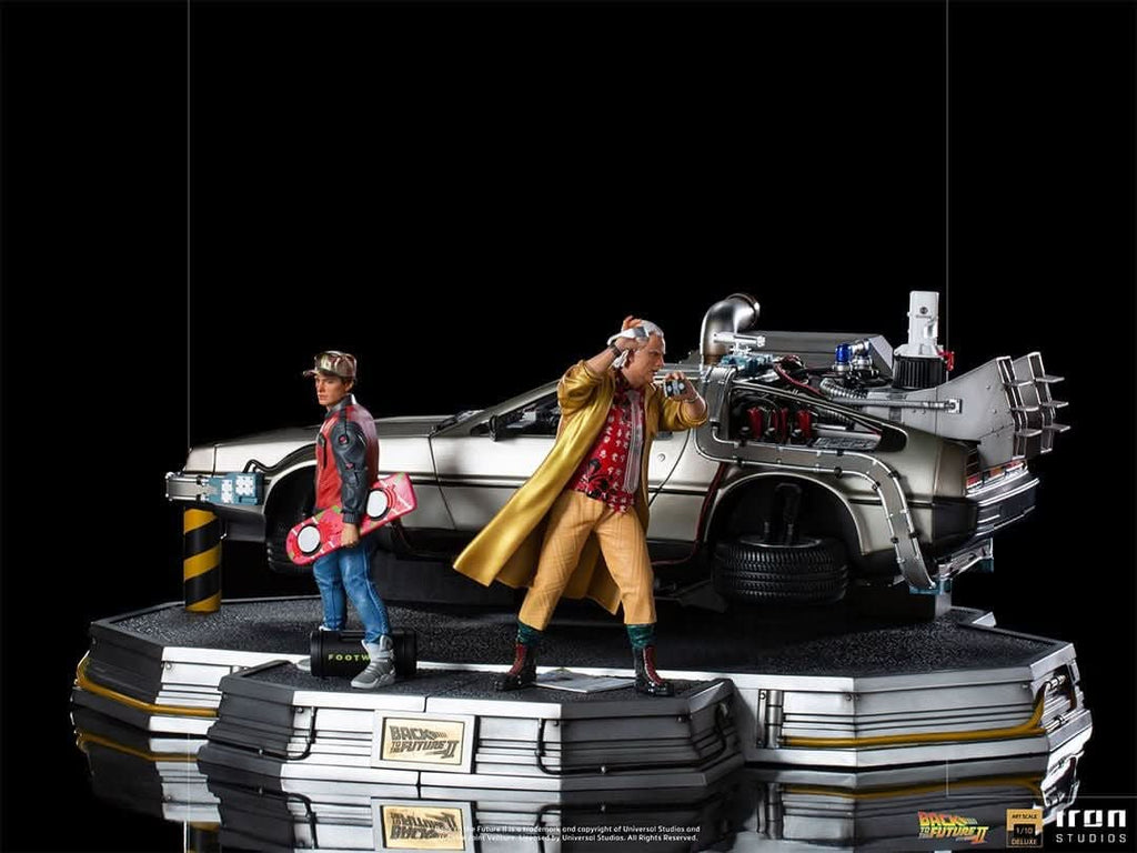 Statue Delorean Full Set Deluxe - Back to the Future II - Art Scale 1/10 - Iron Studios