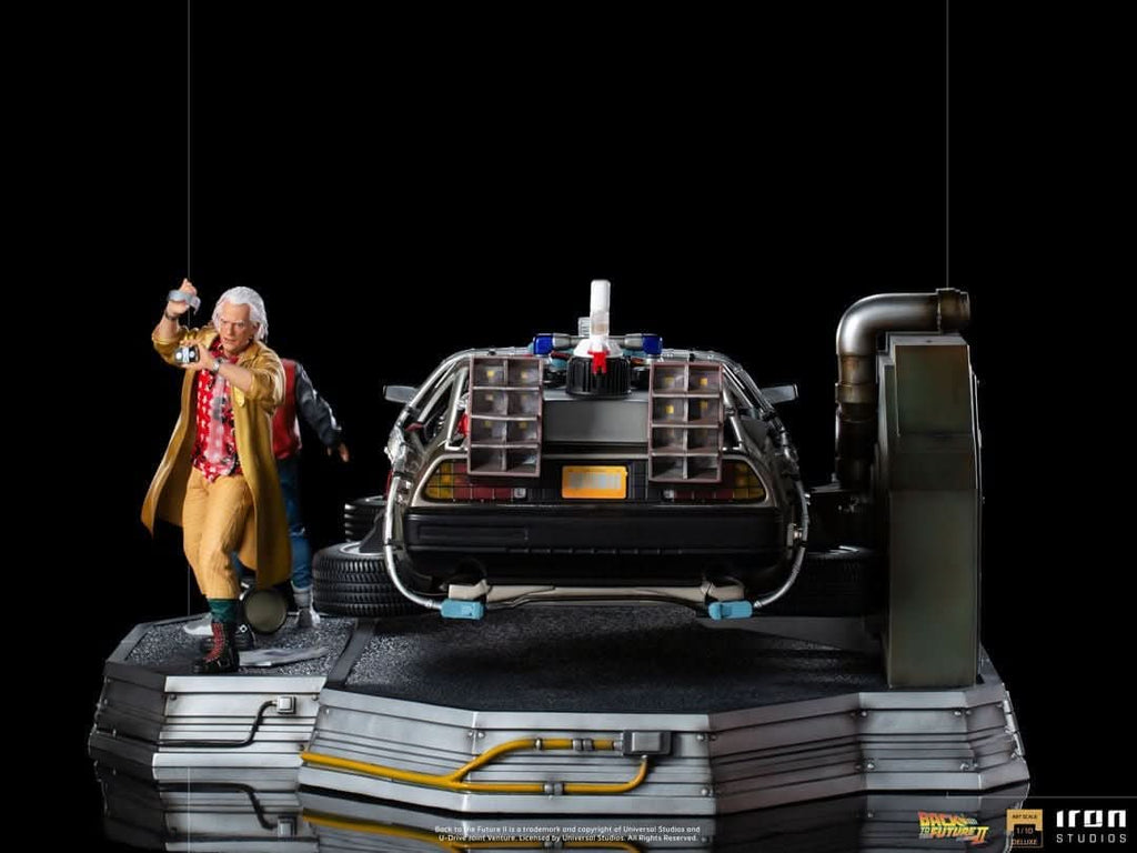 Statue Delorean Full Set Deluxe - Back to the Future II - Art Scale 1/10 - Iron Studios