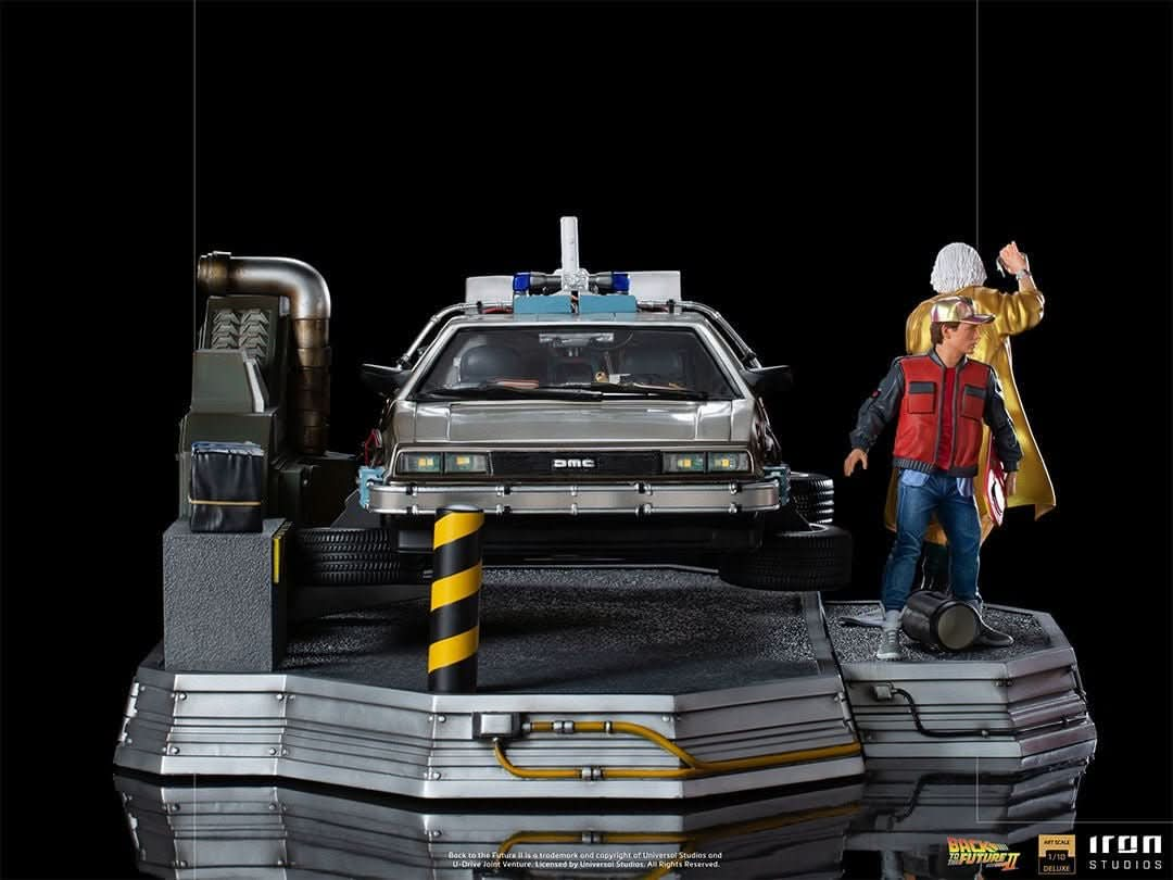 Statue Delorean Full Set Deluxe - Back To The Future II - Art Scale 1/10 - Iron Studios