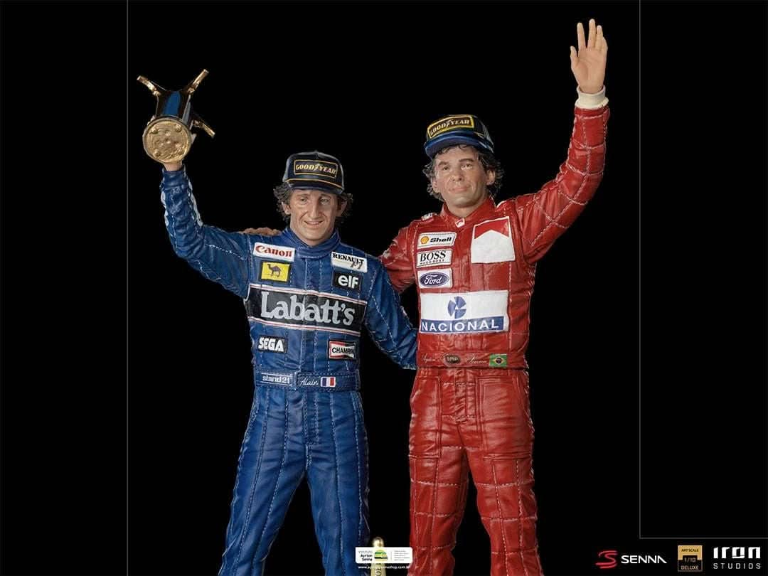 Statue Ayrton Senna and Alain Prost Deluxe Signed by Alain Prost Version - The Last Podium - Art Scale 1/10 - Iron Studios