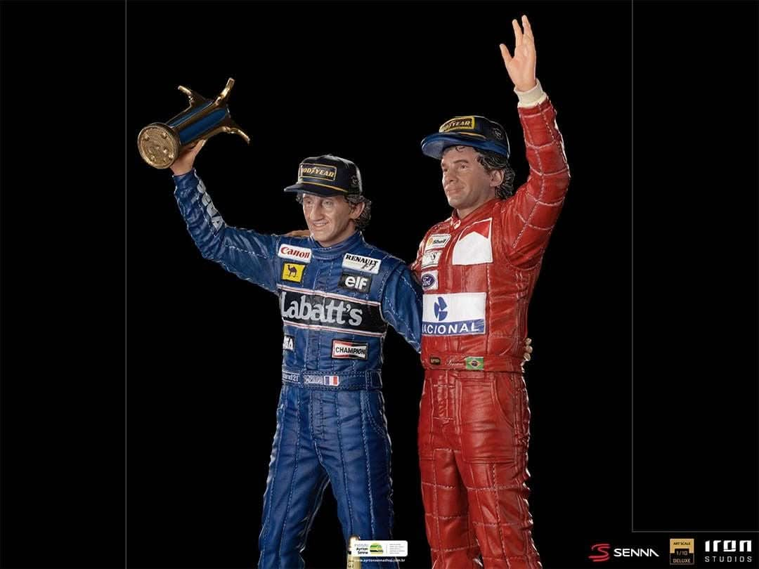 Statue Ayrton Senna and Alain Prost Deluxe Signed by Alain Prost Version - The Last Podium - Art Scale 1/10 - Iron Studios