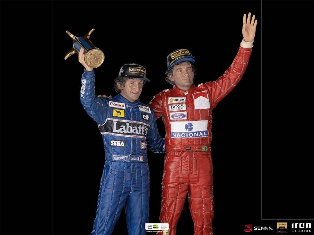 Statue Ayrton Senna and Alain Prost Deluxe Signed by Alain Prost Version - The Last Podium - Art Scale 1/10 - Iron Studios