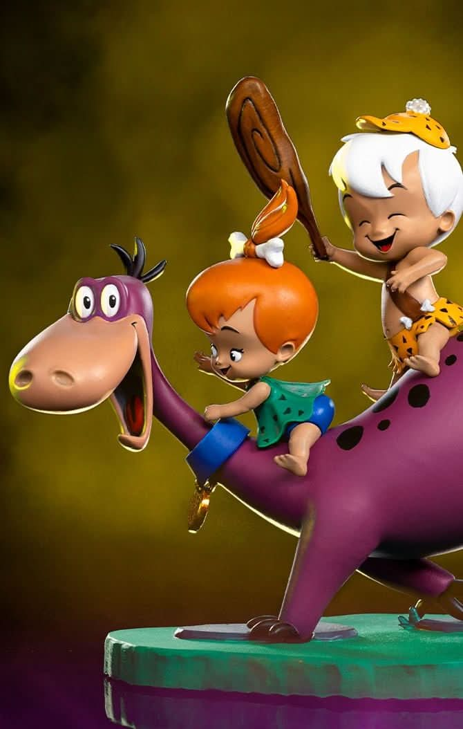 Statue Dino, Pebbles, Bamm - Bamm - The Flintstones - Art Scale 1/10 - Iron Studios