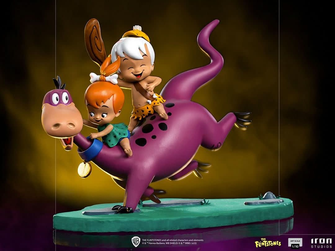 Statue Dino, Pebbles, Bamm - Bamm - The Flintstones - Art Scale 1/10 - Iron Studios