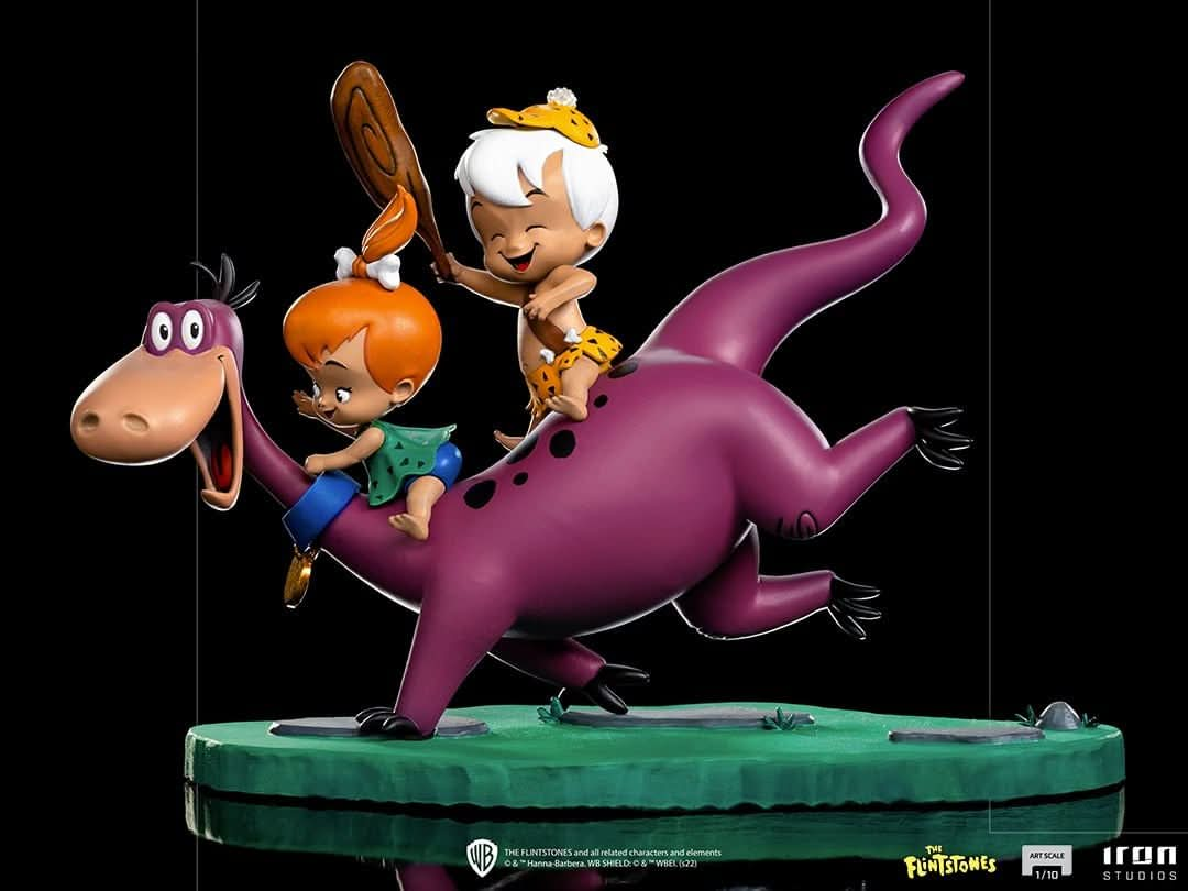 Statue Dino, Pebbles, Bamm - Bamm - The Flintstones - Art Scale 1/10 - Iron Studios