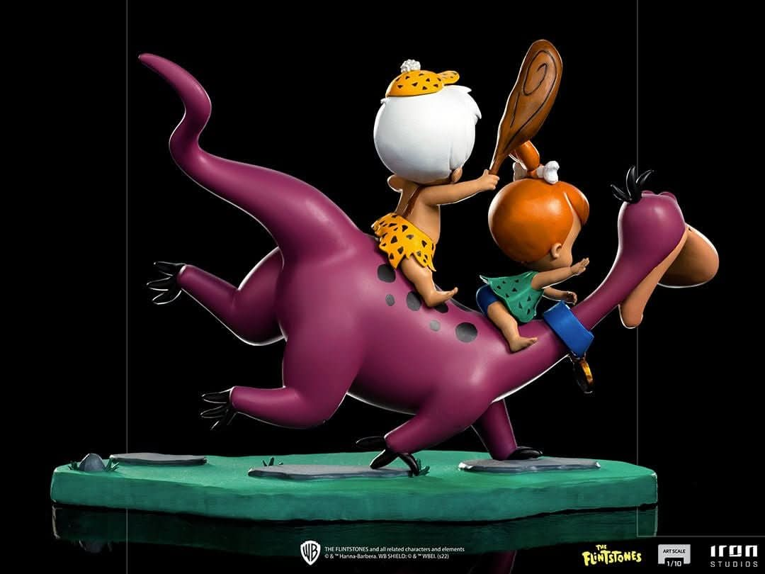 Statue Dino, Pebbles, Bamm - Bamm - The Flintstones - Art Scale 1/10 - Iron Studios