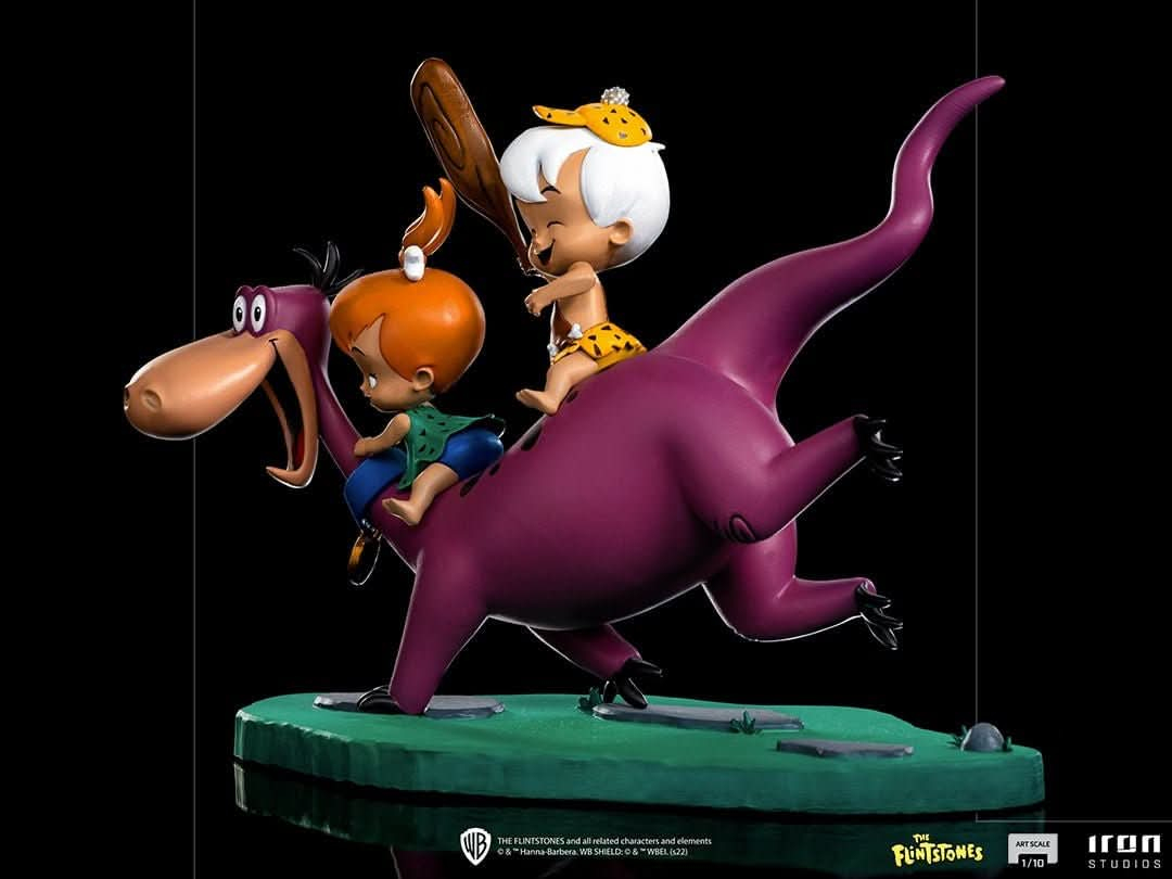 Statue Dino, Pebbles, Bamm - Bamm - The Flintstones - Art Scale 1/10 - Iron Studios