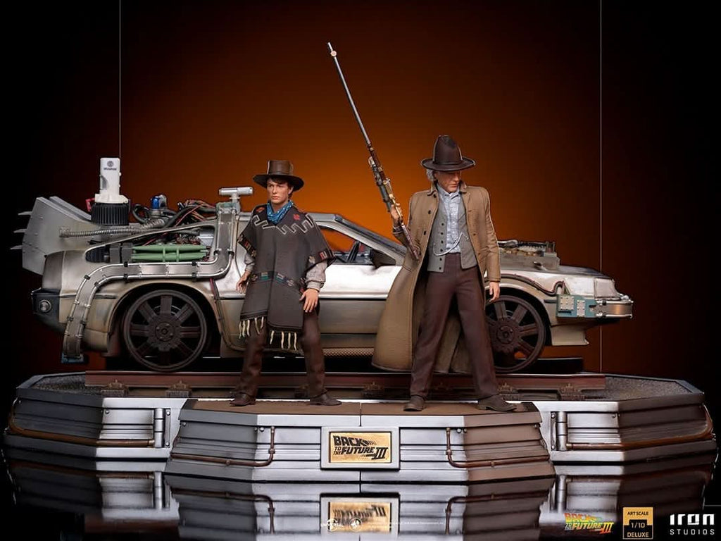 Statue Delorean Full Set Deluxe - Back to the Future III - Art Scale 1/10 - Iron Studios