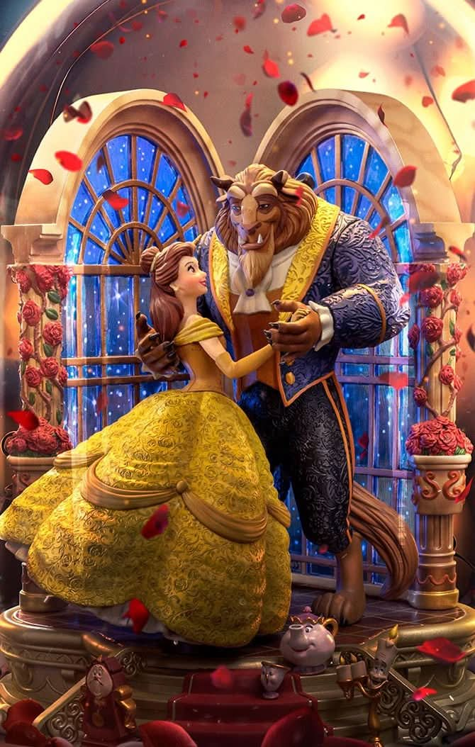 Statue Beauty and the Beast Deluxe - Disney 100Th - Beauty and the Beast - Art Scale 1/10 - Iron Studios