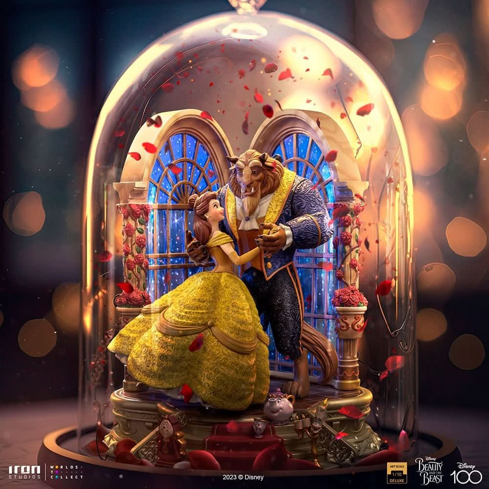 Statue Beauty and the Beast Deluxe - Disney 100Th - Beauty and the Beast - Art Scale 1/10 - Iron Studios