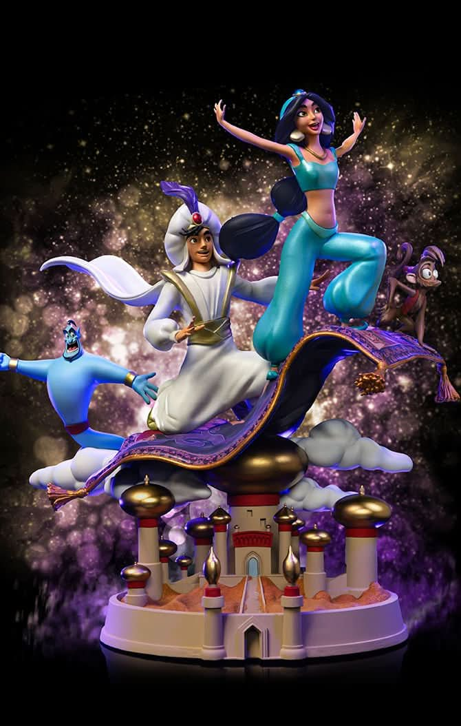 Statue Aladdin and Jasmine Deluxe - Disney 100th - Aladdin - Art Scale 1/10 - Iron Studios