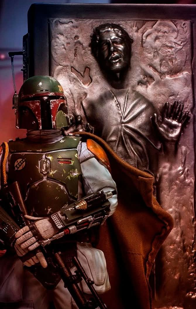 Statue Boba Fett & Han Solo in Carbonite Deluxe - Star Wars - Art Scale 1/10 - Iron Studios