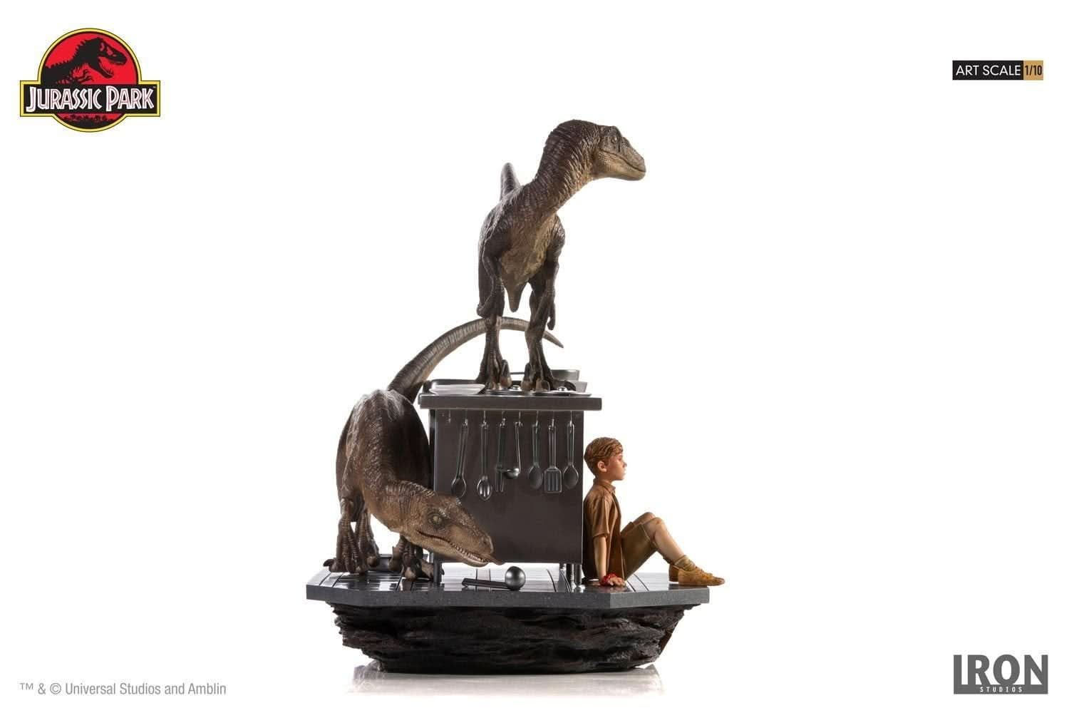 Statue Velociraptors in the Kitchen Diorama - Jurassic Park - Art Scale 1/10 - Iron Studios