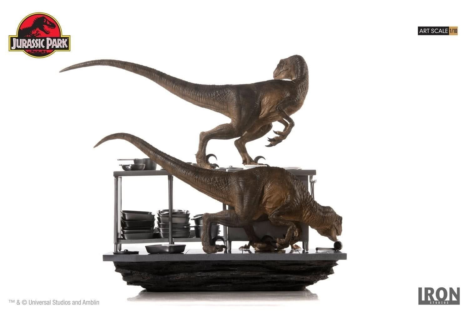 Statue Velociraptors in the Kitchen Diorama - Jurassic Park - Art Scale 1/10 - Iron Studios