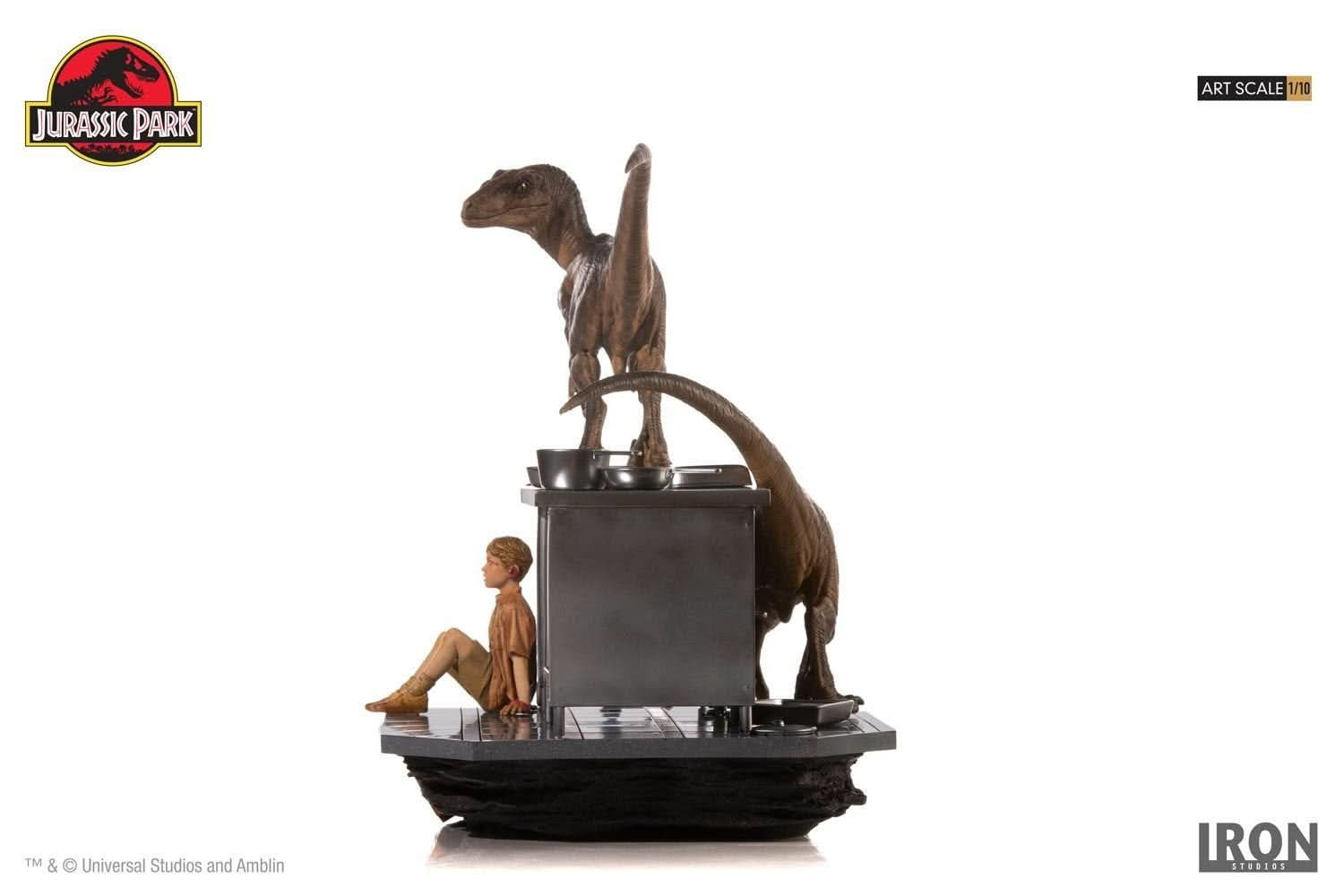 Statue Velociraptors in the Kitchen Diorama - Jurassic Park - Art Scale 1/10 - Iron Studios