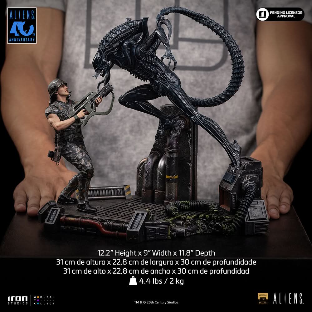 Pre-Order - Statue Alien Xenomorph Warrior vs Corporal Dwayne Hicks Deluxe - Aliens - Art Scale 1/10 - Iron Studios