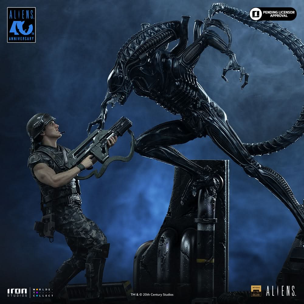 Pre-Order - Statue Alien Xenomorph Warrior vs Corporal Dwayne Hicks Deluxe - Aliens - Art Scale 1/10 - Iron Studios
