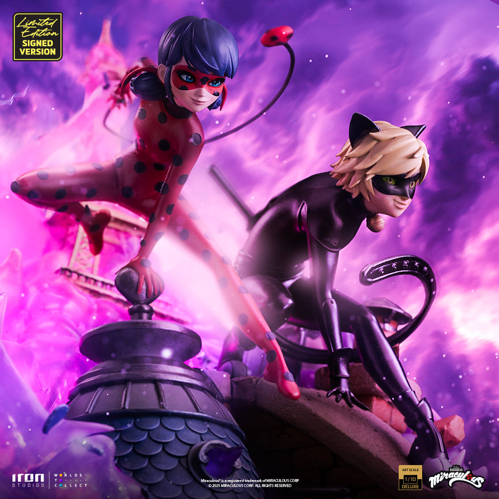 Pre-Order - Ladybug and Cat Noir - Miraculous 10th Anniversary Signed Edition - Deluxe Art Scale 1/10 - Iron Studios