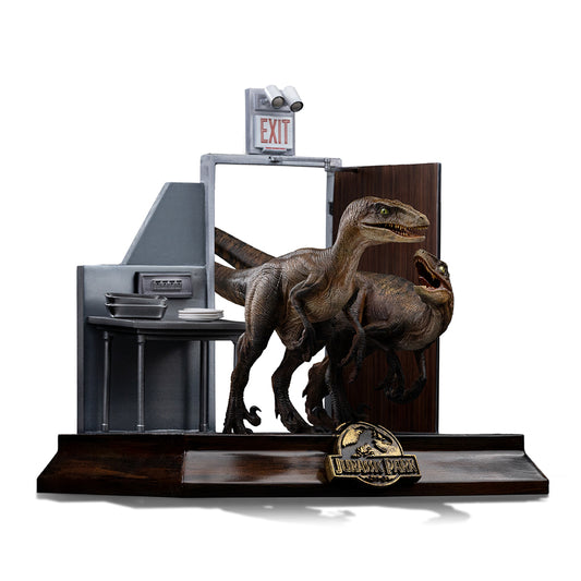 Pre-Order - Statue Raptors at the Kitchen's Door - Jurassic Park - Art Scale 1/10 - Iron Studios