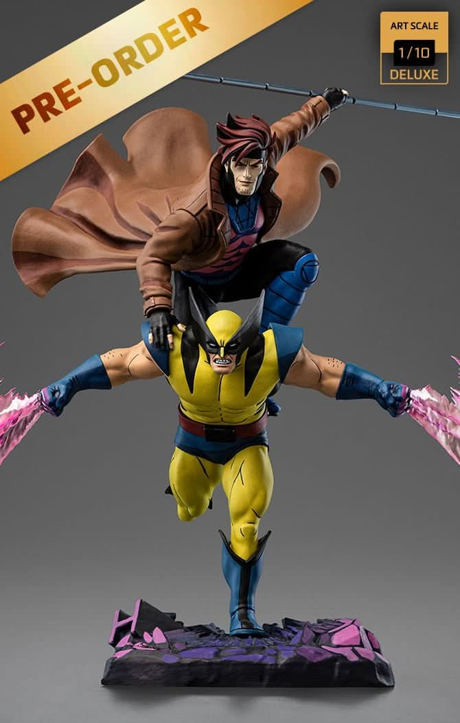 Digital Pre - Order - Statue Gambit e Wolverine - X - Men 97 - Art Scale 1/10 - Iron Studios