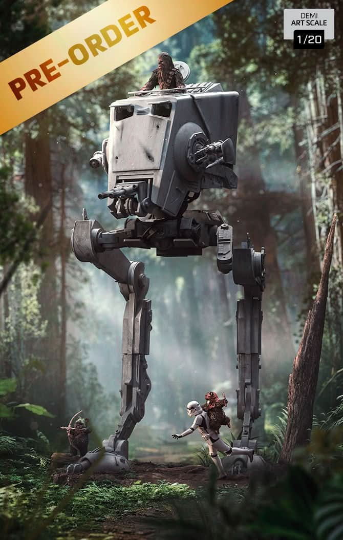 Digital Pre - Order - Statue AT - ST and Chewbacca - Star Wars - Demi Art Scale 1/20 - Iron Studios